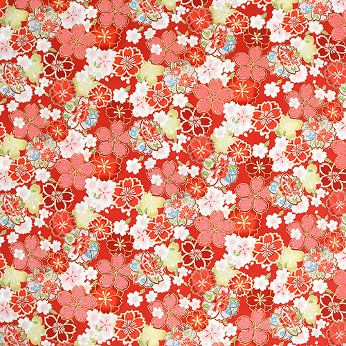 Gold Patterned Cherry Blossom Fabric by Kokka - modes4u