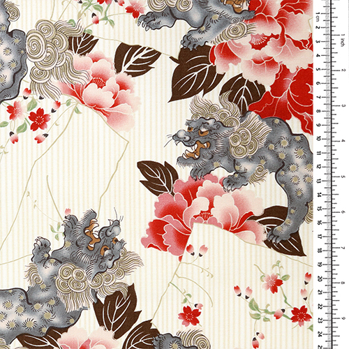 Japanese Lion Foo Dog and Peony 1