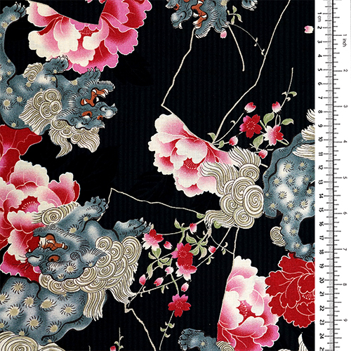 Lion Japonais Foo Dog et Pivoine 1