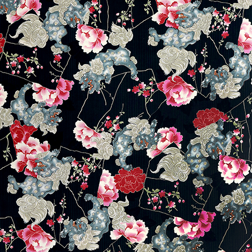 Lion Japonais Foo Dog et Pivoine 4
