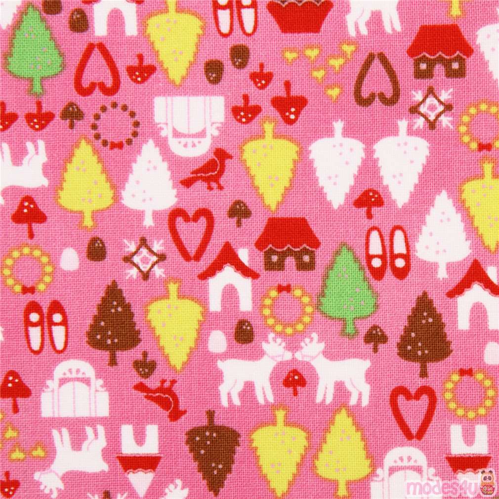 hot pink Christmas fabric Alexander Henry North Pole Ditsy - modeS4u