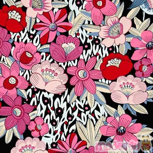 Alexander Henry Black Fabric With Bird Flower - ModeS4u