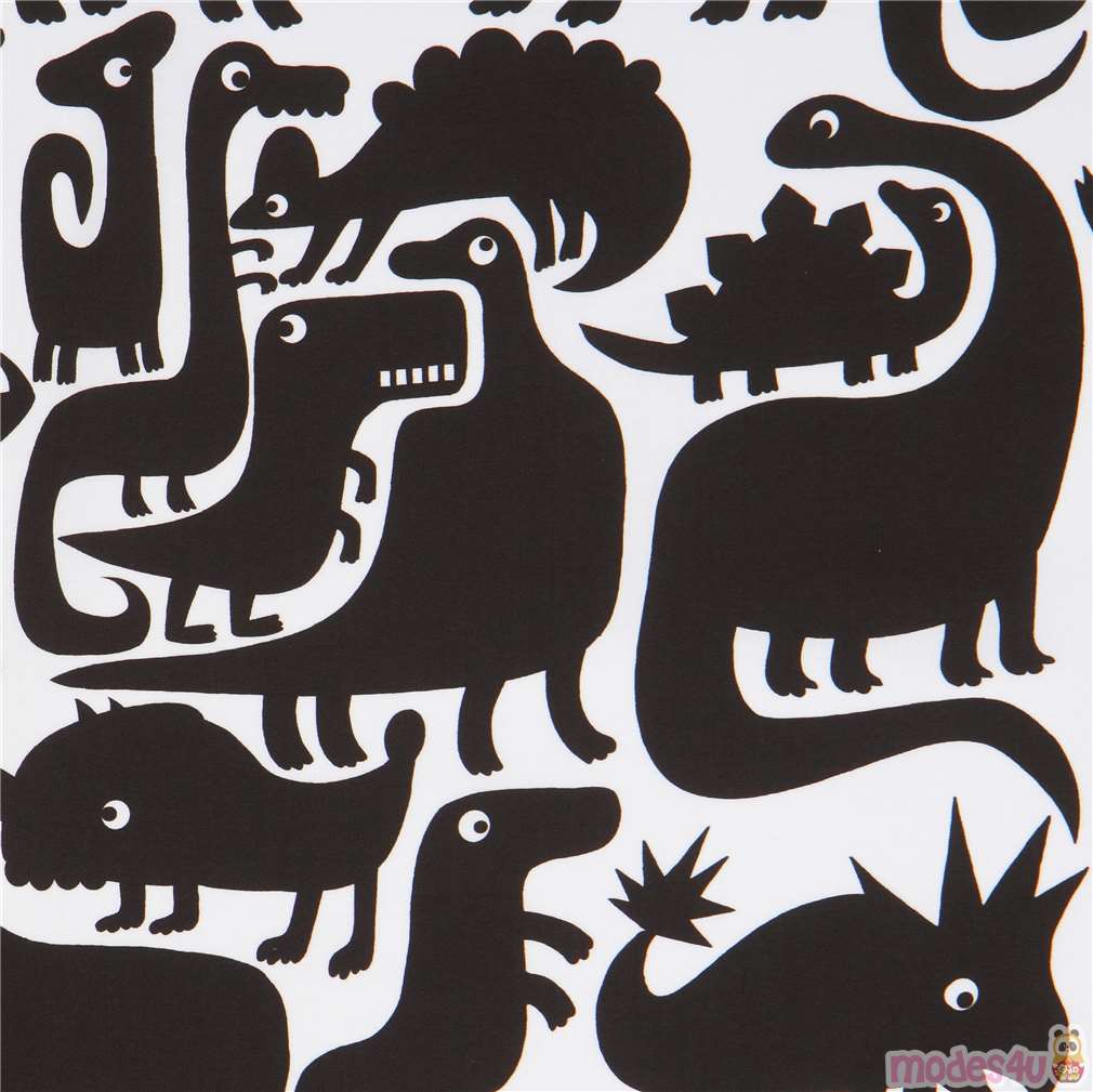 Alexander Henry fabric with black dinosaurs Fabric by Alexander Henry ...