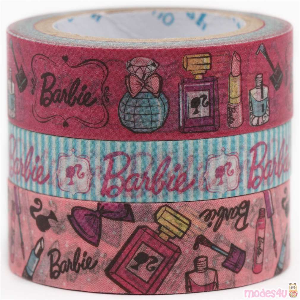 Kamer rundvlees huichelarij Barbie bow perfume Washi Tape deco tape set 3pcs Shinzi Katoh - modeS4u