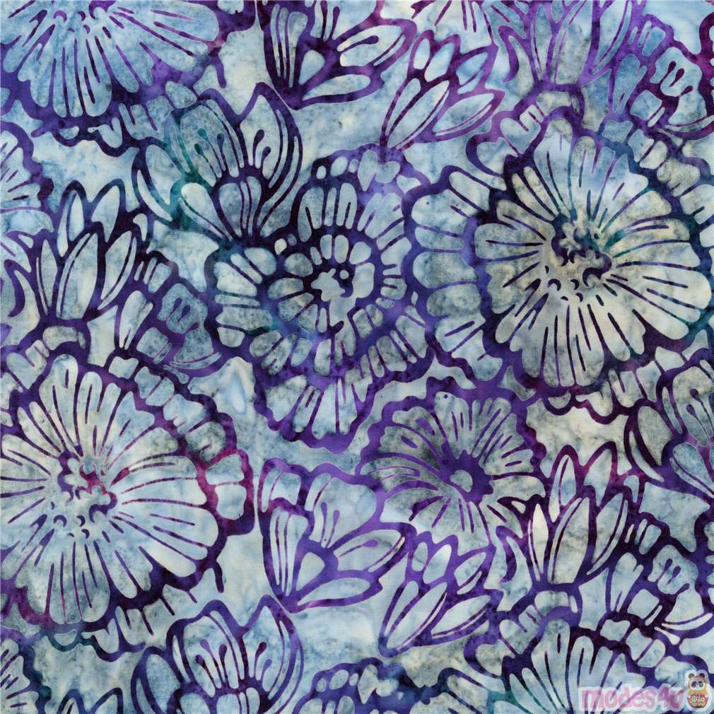 Batik fabric by Robert Kaufman with flowers - modeS4u