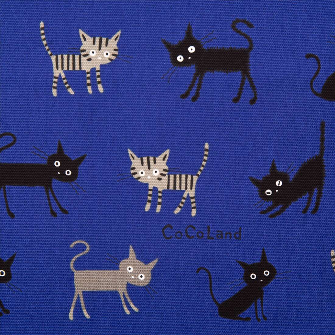 CocoLand taupe black cats brown oxford cotton fabric Japan Fabric