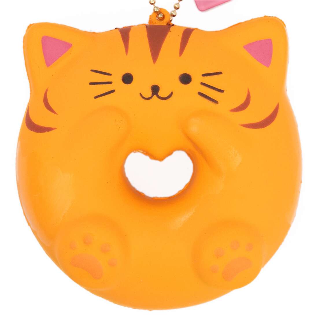 Cafe Sakura brown stripe cat donut squishy charm kawaii - modeS4u