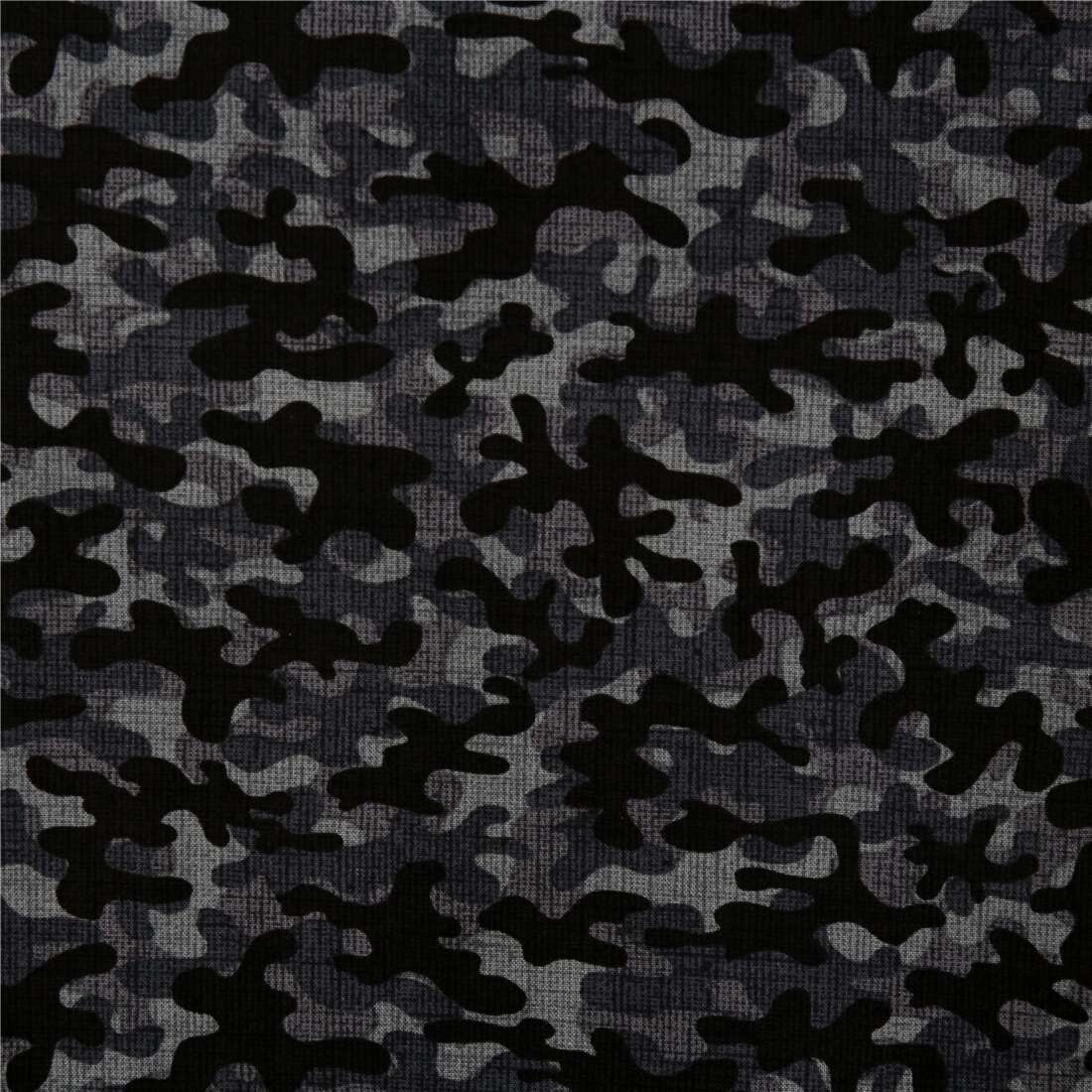 Black Grey Textured Camouflage Army Fabric by Timeless Treasures