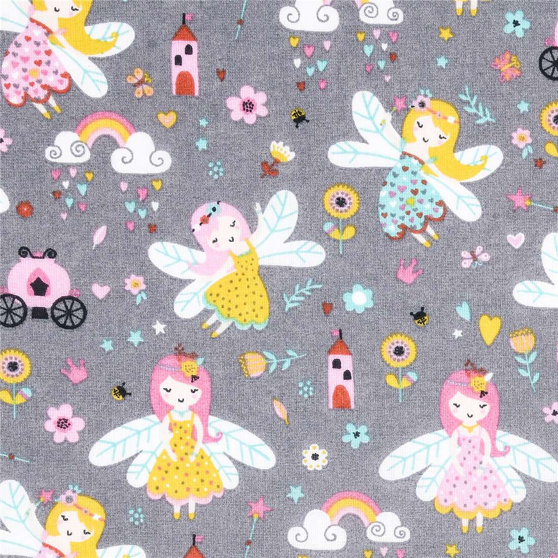 Colourful Fairys Story Book Fabric by Stof France - modes4u