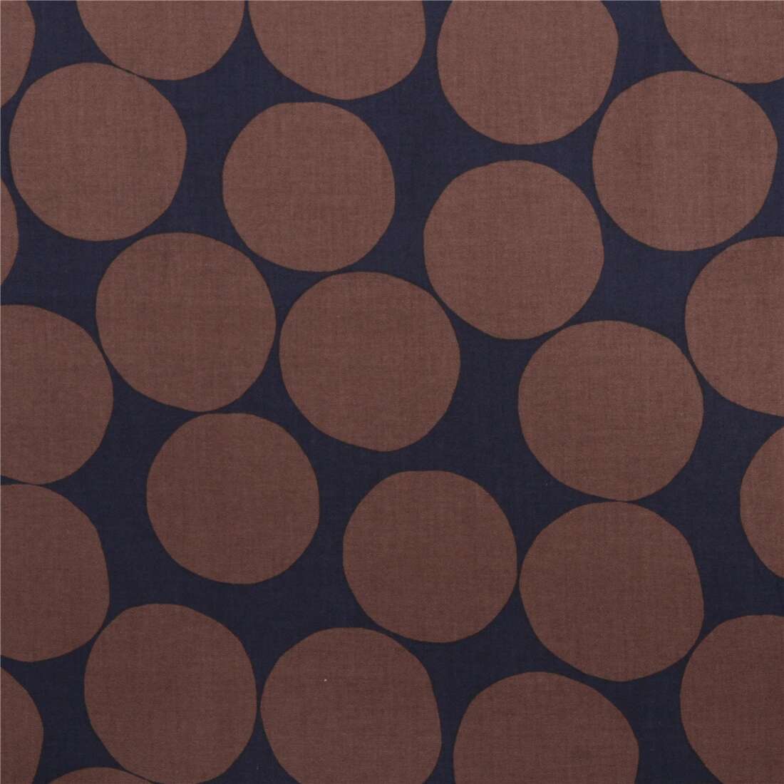 Cotton sheeting fabric in black brown dots large bubbles circles Fabric 