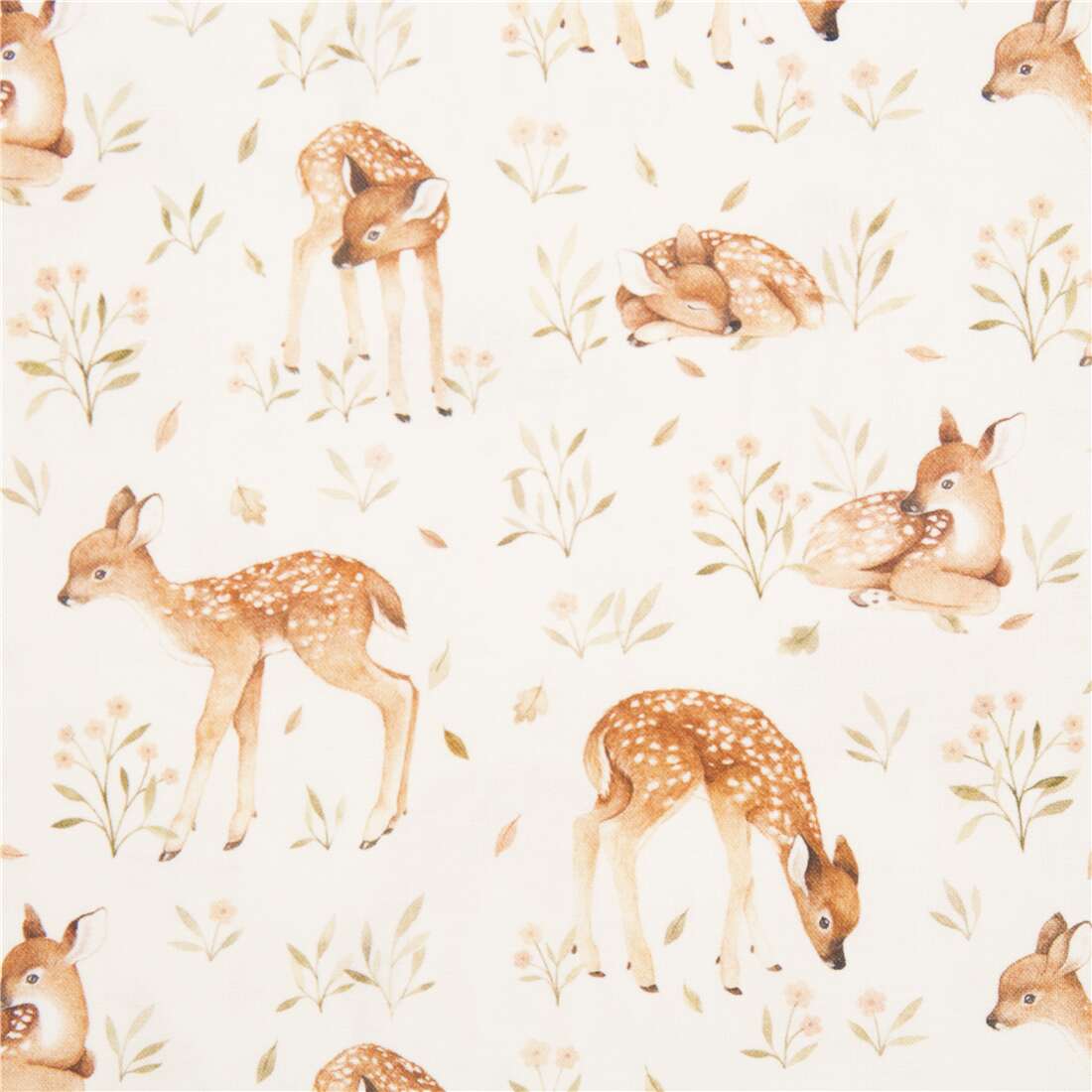 Dear Stella cream background detailed illustrated fawn with flowers and ...