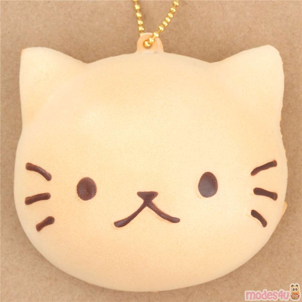 Faulty Cafe Sakura cute cream color cat face bread bun squishy charm