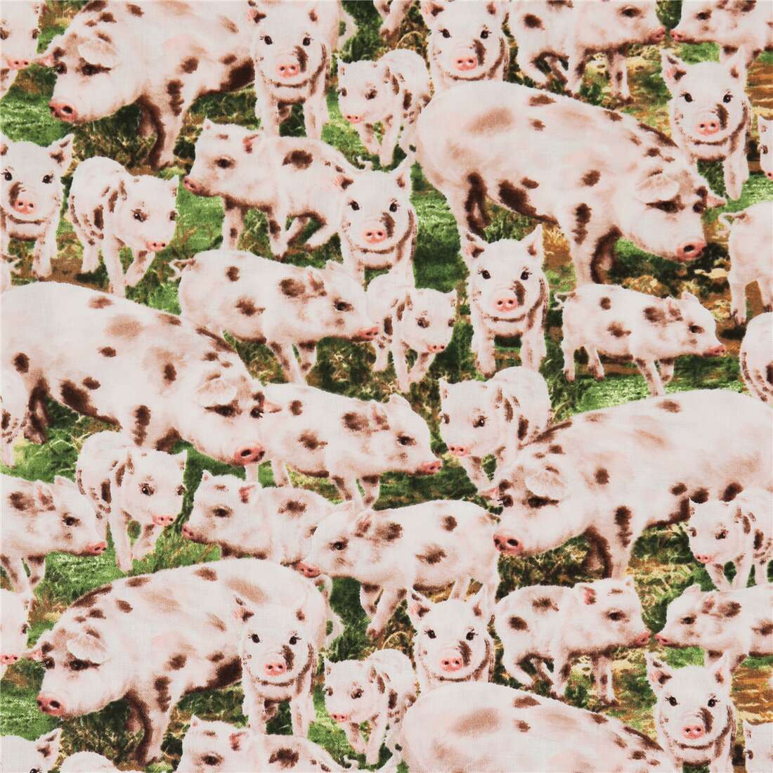 245159 Farm animals and babies fabric piglet lamb chicken Timeless Treasures