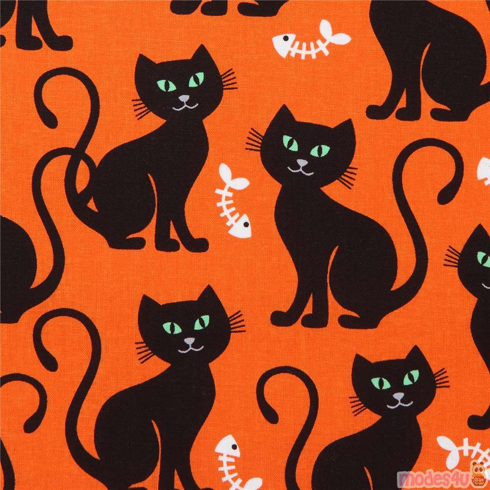 Halloween cat fabric by Michael Miller modeS4u