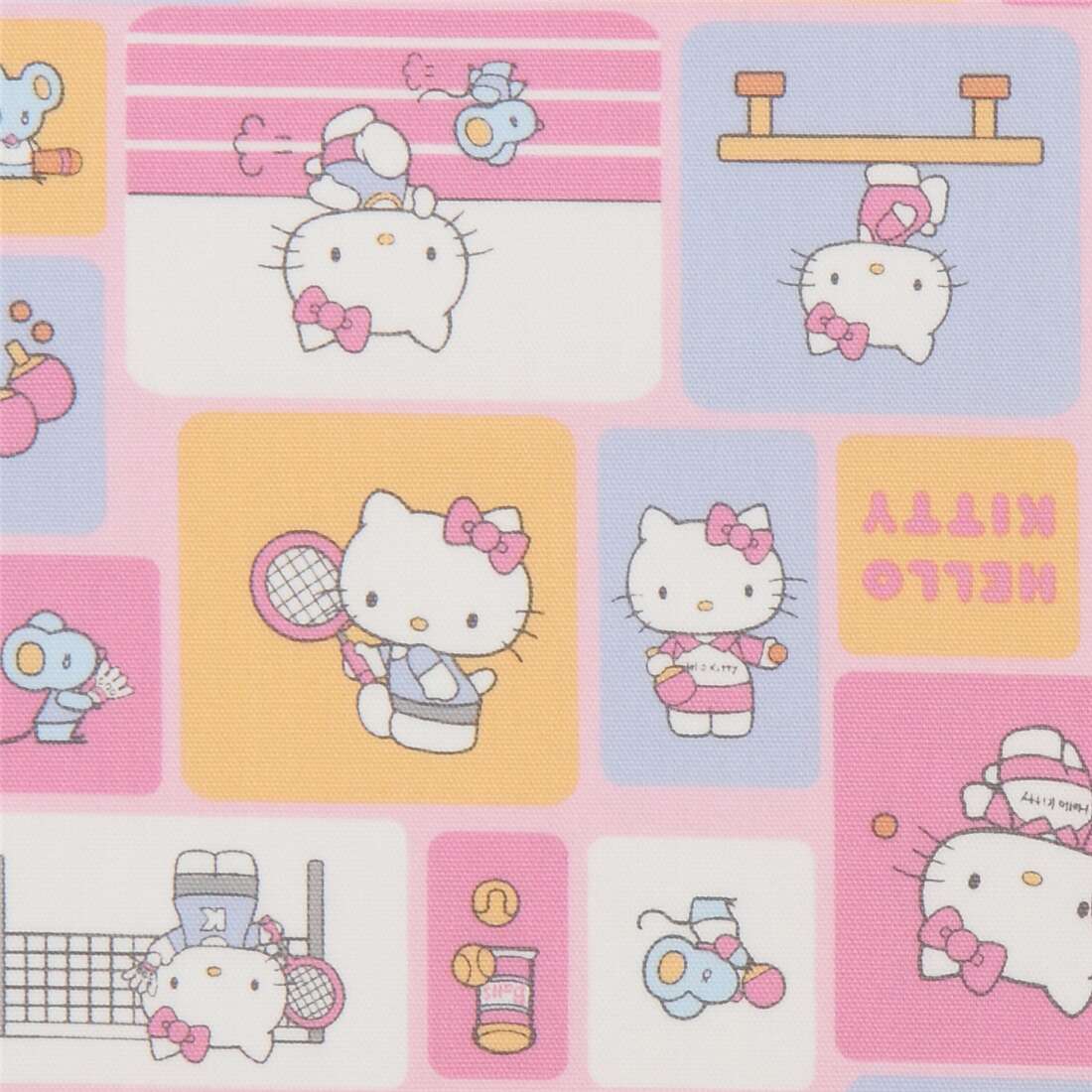 beige packed Sanrio character oxford fabric Fabric by Sanrio - modeS4u