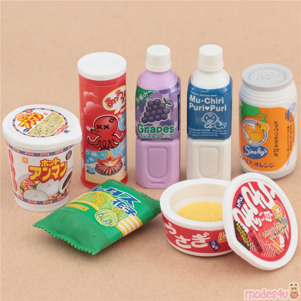 Iwako erasers Japanese snacks 7 pieces set modeS4u