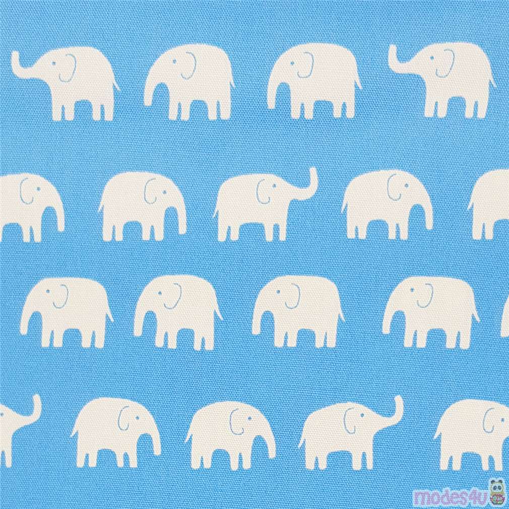 Tissu Coton éléphants Roses Et Bleus - Coupon 50x80 Cm, Popeline, Idéal Pour Couture Et Artisanat