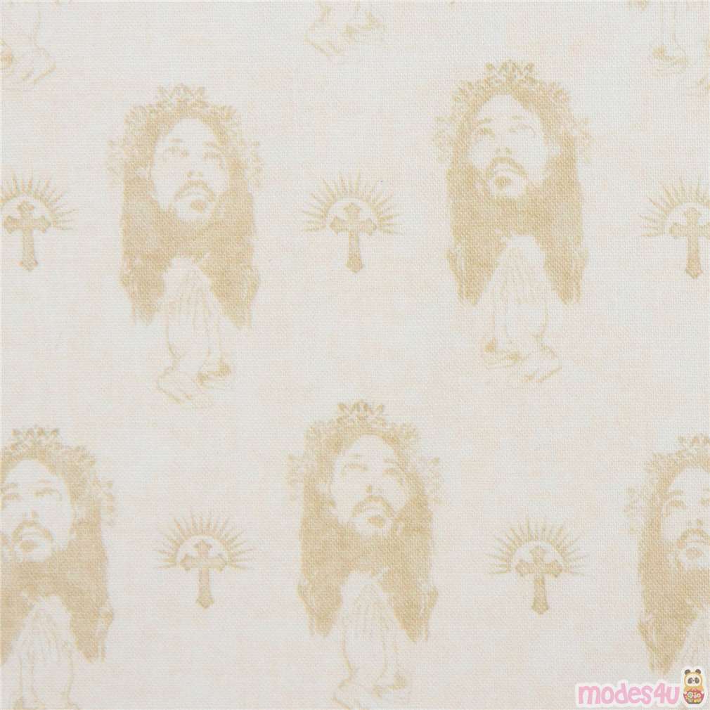 Jesus Christ fabric by Quilting Treasures in beige modeS4u