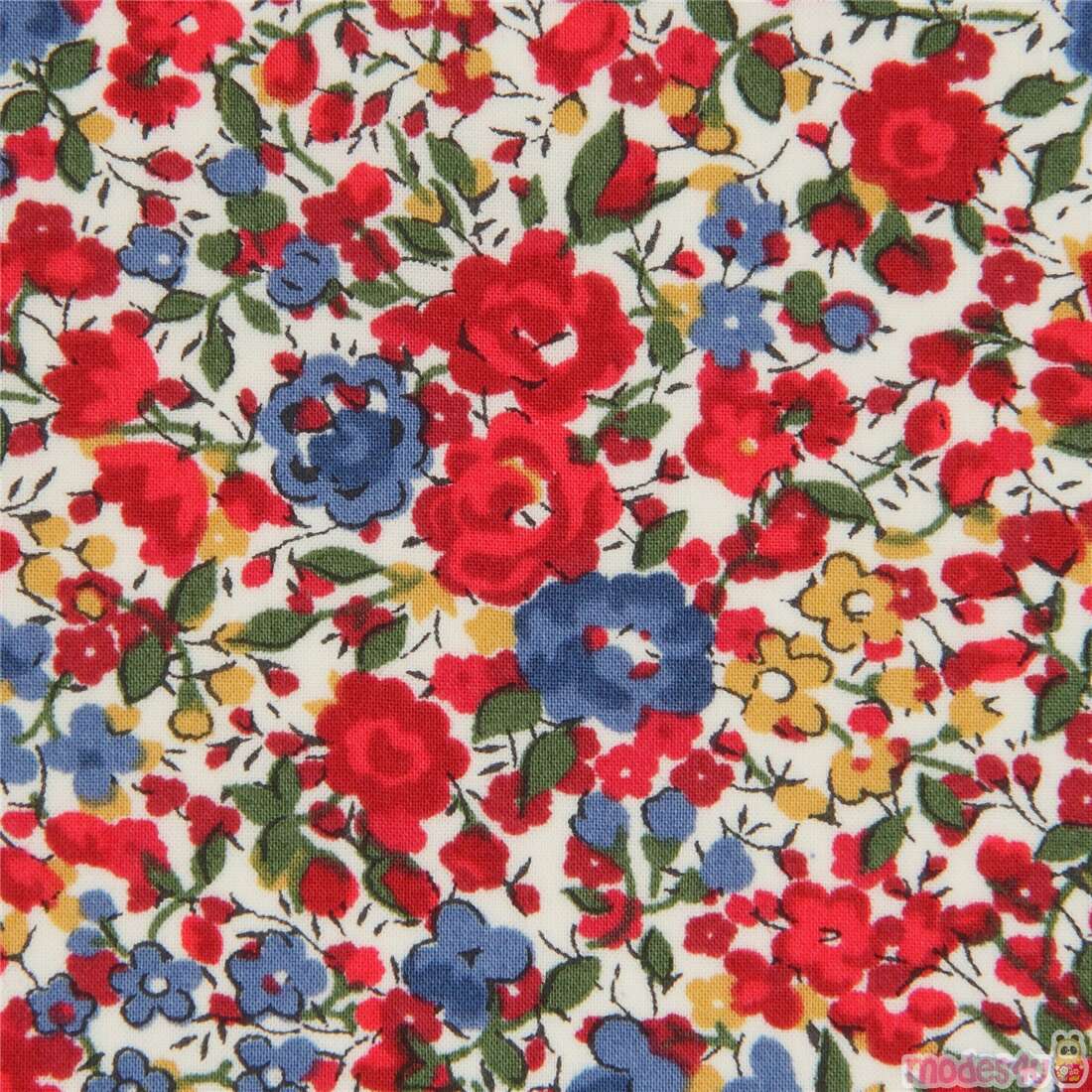 Poppy fabric UK 100/% cotton material metres floral flowers bright popular print