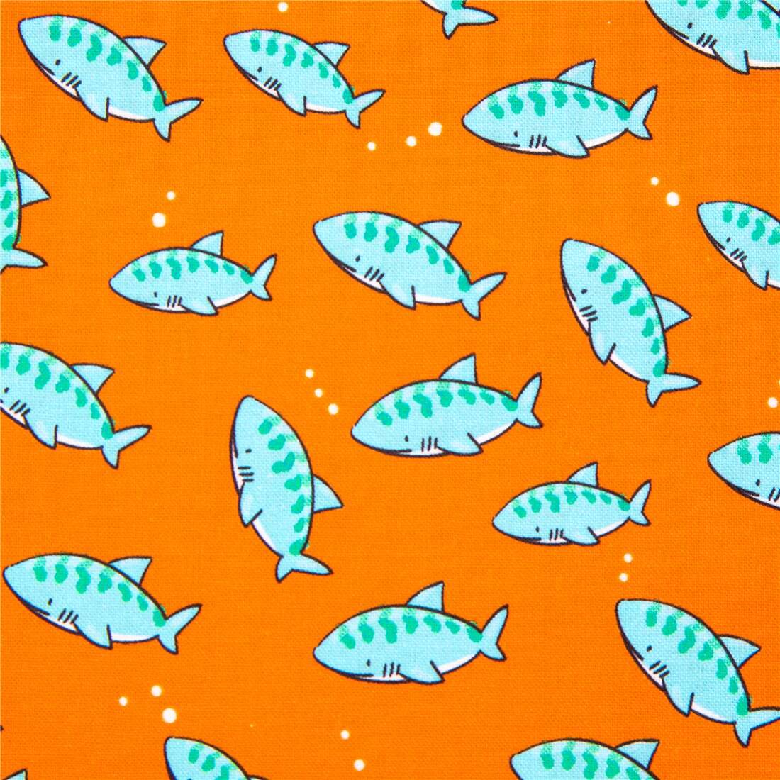 Dangerous Water Cute Great White Sharks Fabric by Michael Miller - modeS4u