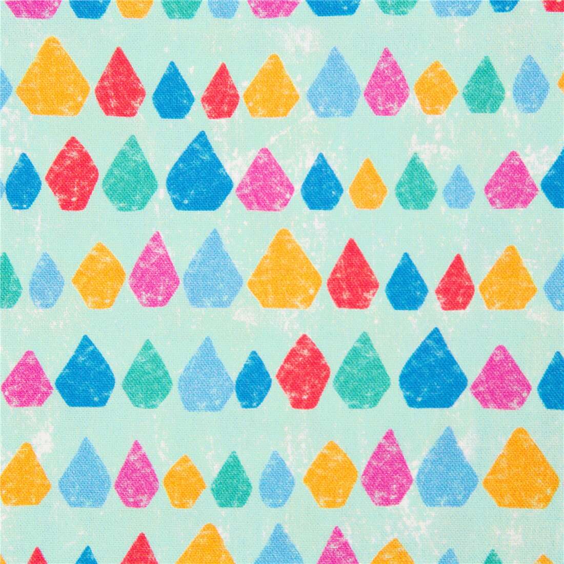 Michael Miller light blue dino scales cotton fabric multicolour polygon ...