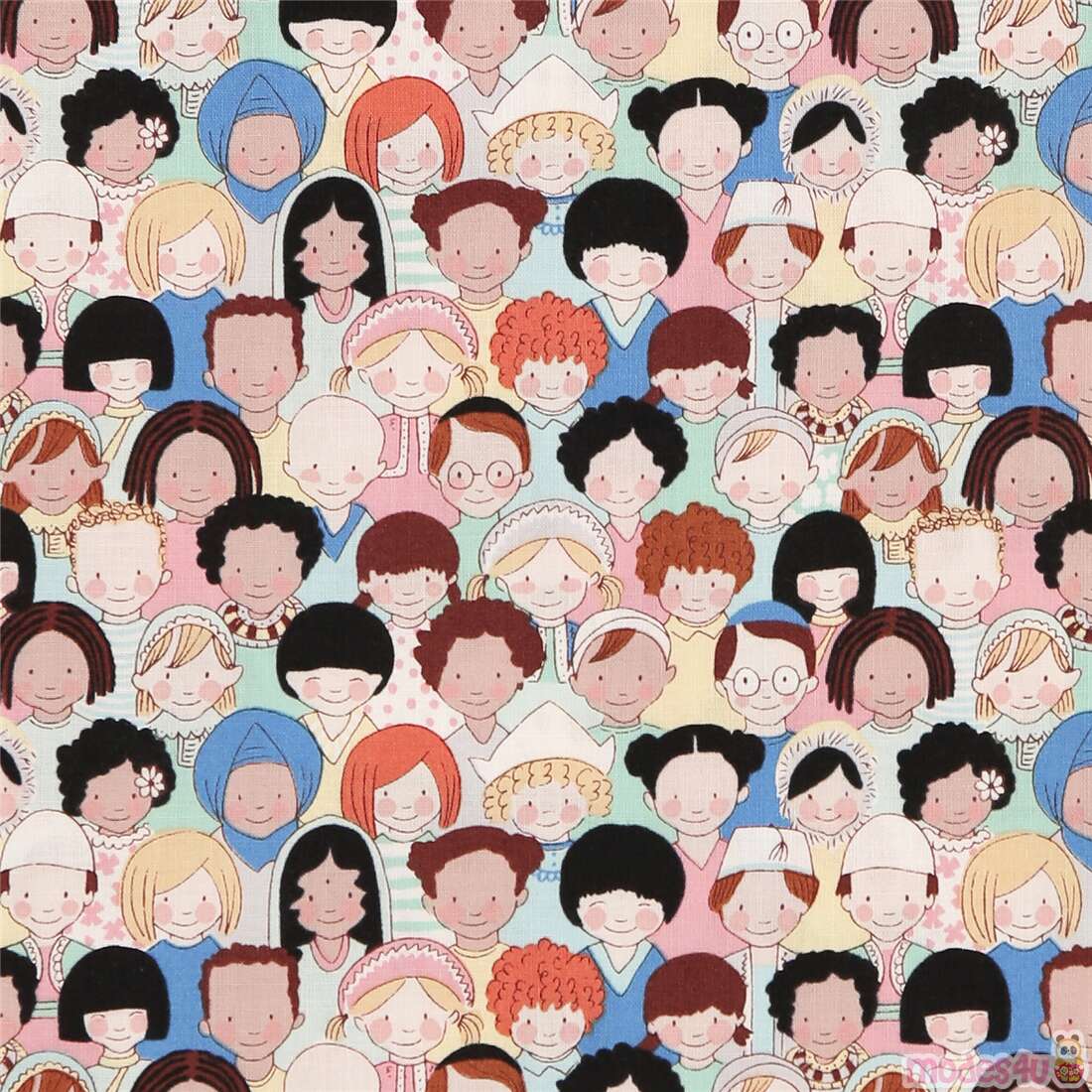 Michael Miller world children cotton fabric Fabric by Michael Miller