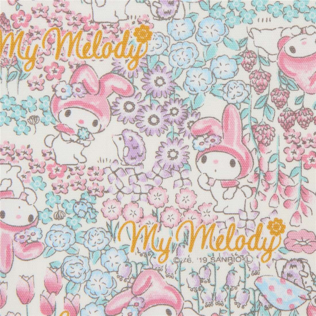 My Melody flower garden oxford fabric in white Fabric by Sanrio modes4u — free download