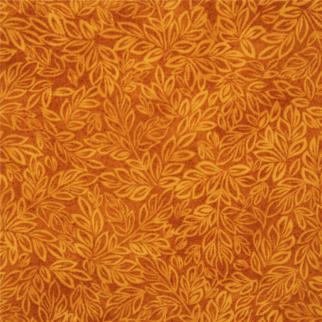 Orange blender fabric by Timeless Treasures with mini leaves - modeS4u