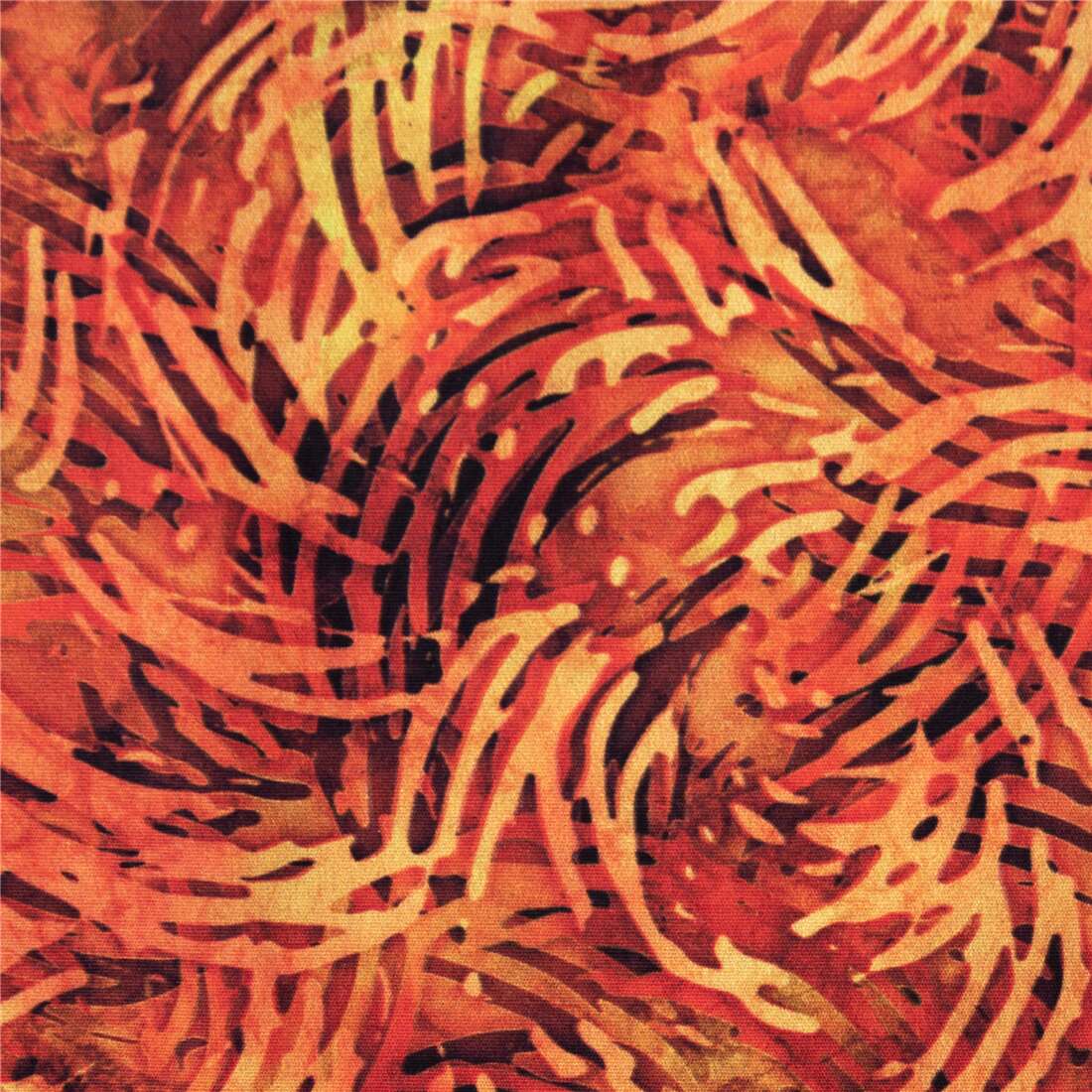 Orange fiery swirl fabric Quilting Treasures cotton blender modeS4u