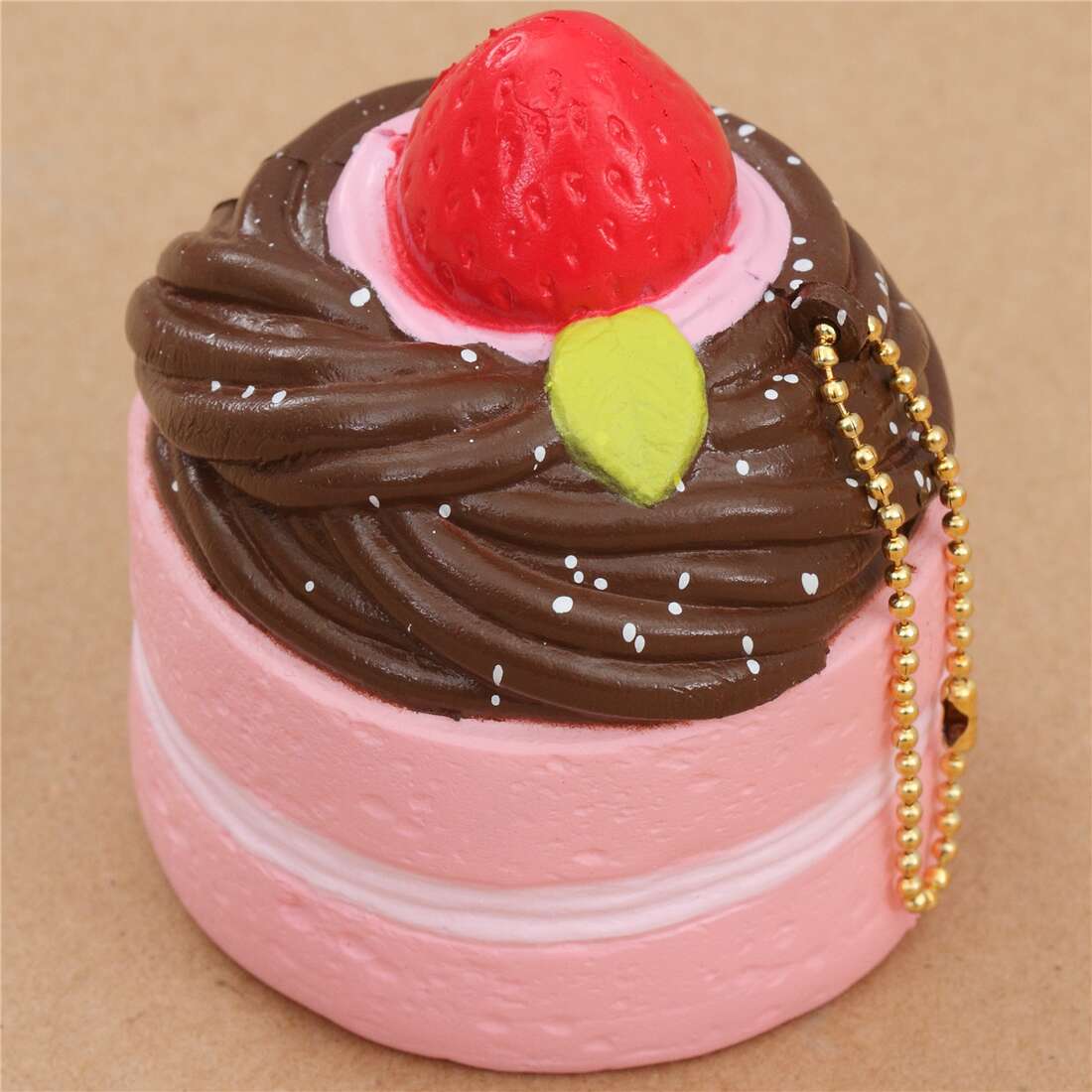 Premium Cafe de N pink dark brown filling Mont Blanc cake squishy charm ...