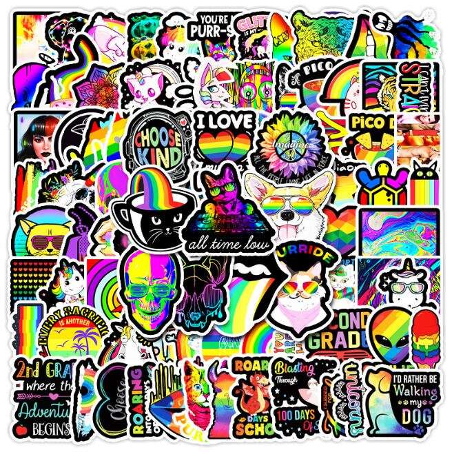 Unravel Modtager Indvending Rainbow pop culture sticker pack flake diecuts 50 unique designs by  Japanese Indie - modeS4u