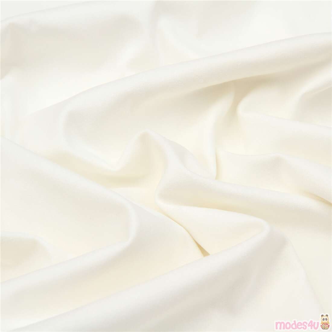 Robert Kaufman Butter Suede knit fabric in solid offwhite modeS4u