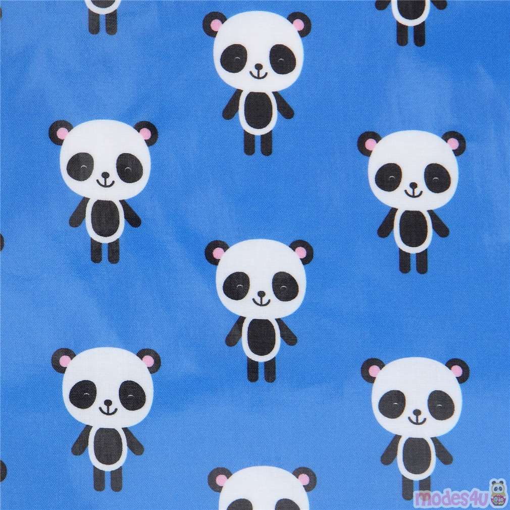 Remnant (51 x 140 cm) - Robert Kaufman blue panda laminate fabric - modeS4u