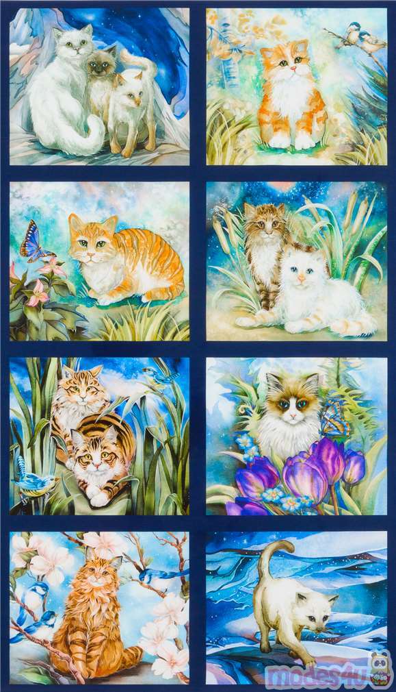 Robert Kaufman cat panel fabric Fabric by Robert Kaufman modeS4u