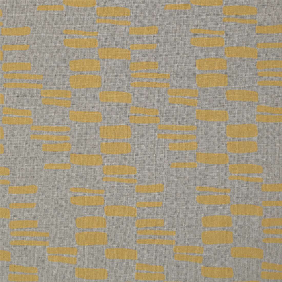 Robert Kaufman cotton linen fabric with yellow dabs on grey modeS4u