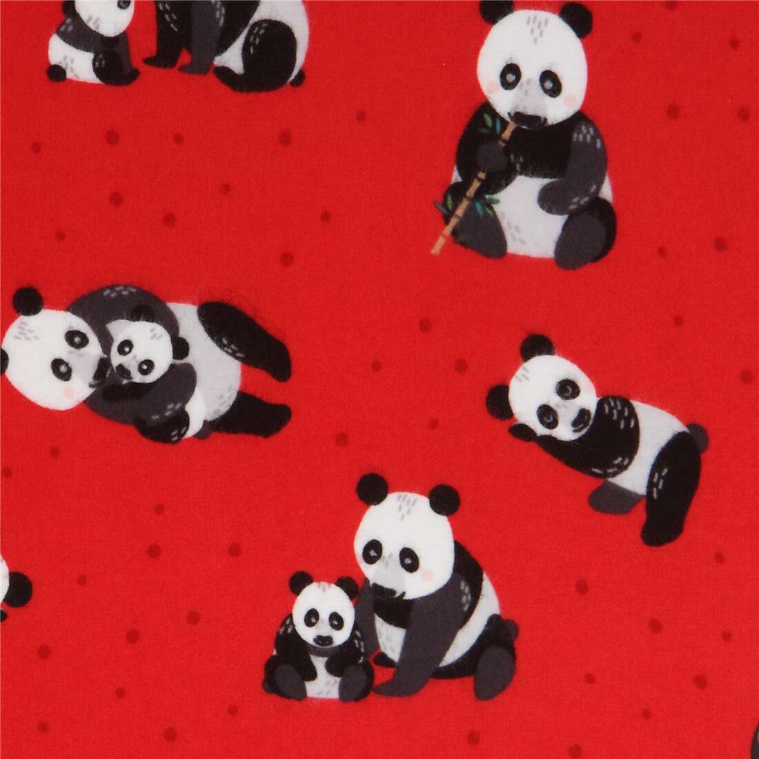 Panda Bear with Dots Fabric by Robert Kaufman - modeS4u