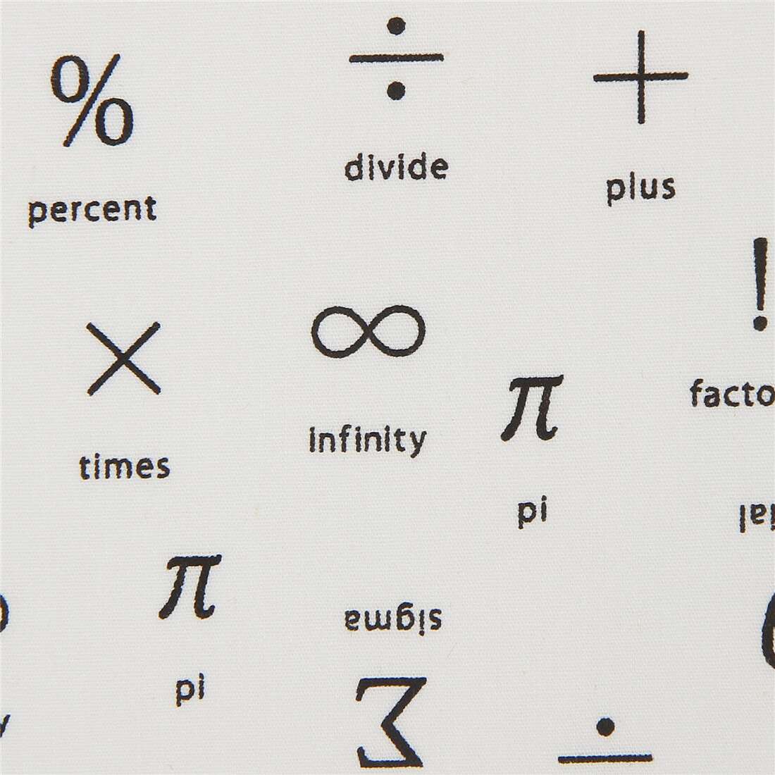 tessuto bianco simboli matematici Fabric by Robert Kaufman - modeS4u