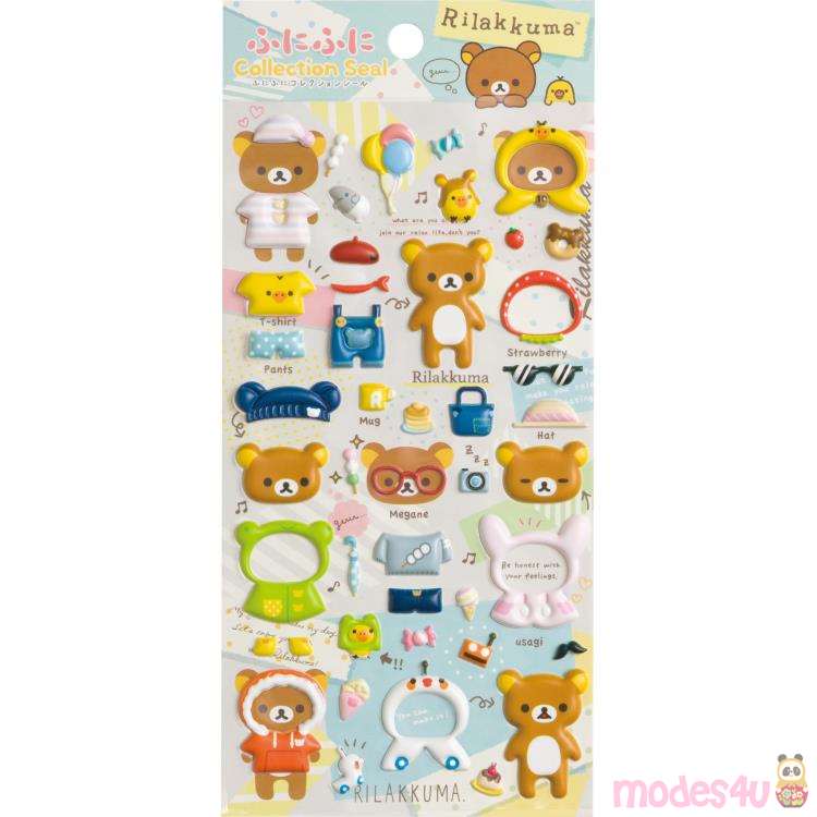 SanX Rilakkuma dressup puffy stickers modeS4u