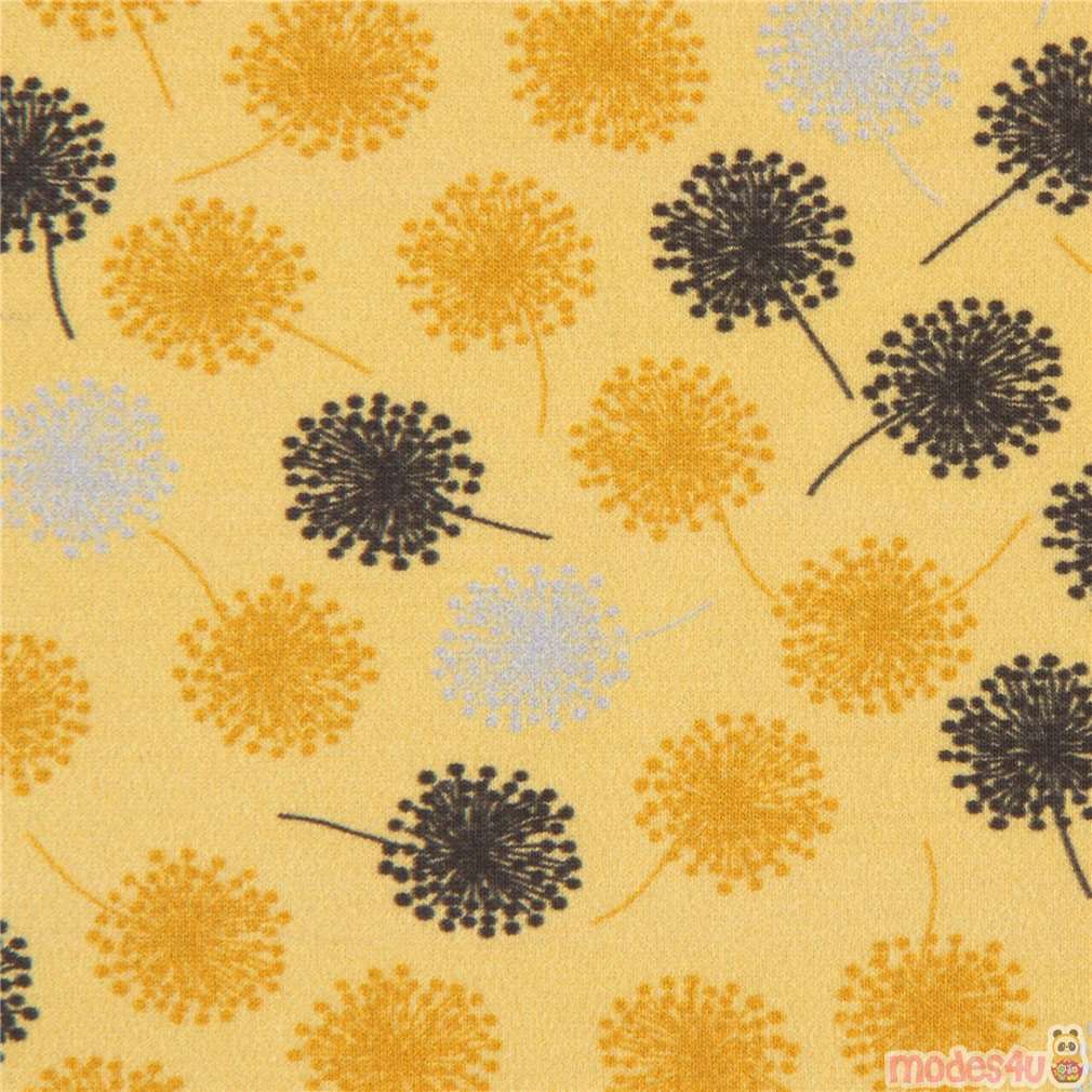 Stof Fabrics mustard yellow dandelion flower knit fabric modeS4u