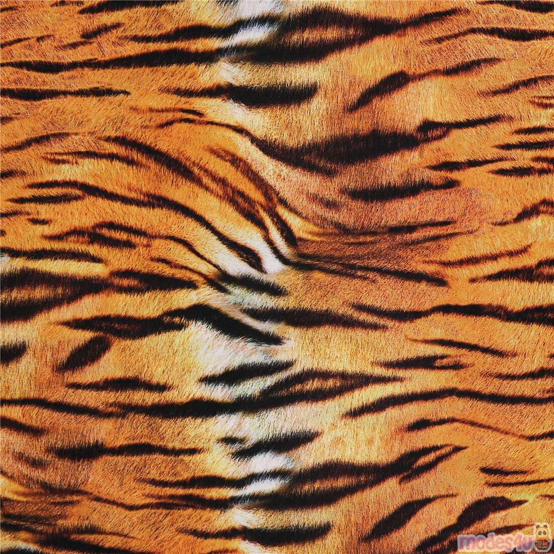 Tiger animal print black stripe orange fabric Robert Kaufman - modeS4u