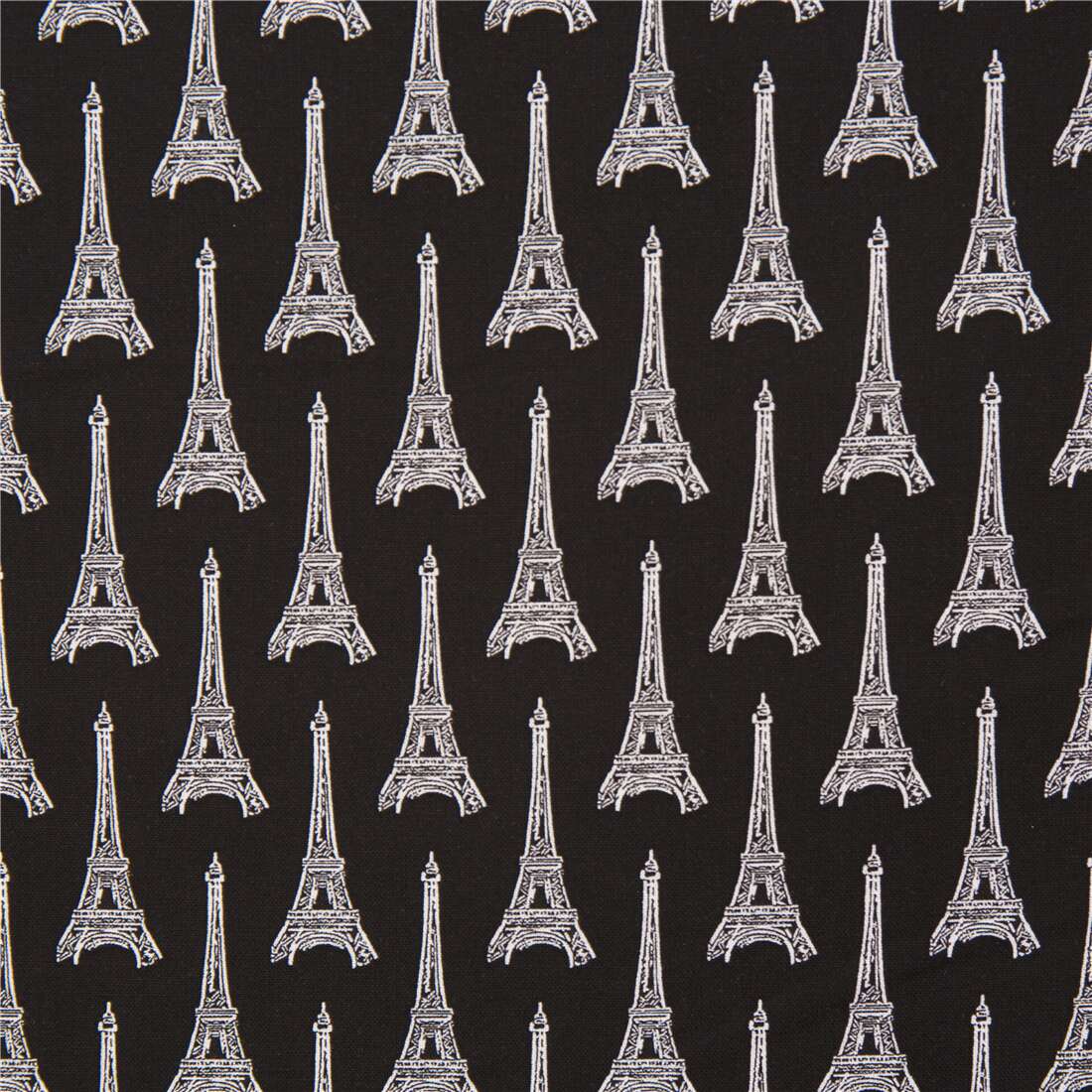 Bonjour Eiffel Tower Repeat Black From Timeless Treasures 