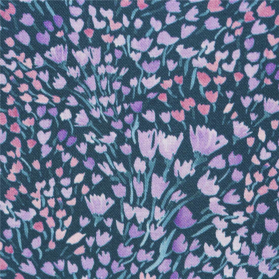 Timeless Treasures dense lilac purple flowers on navy fabric Fabric by ...