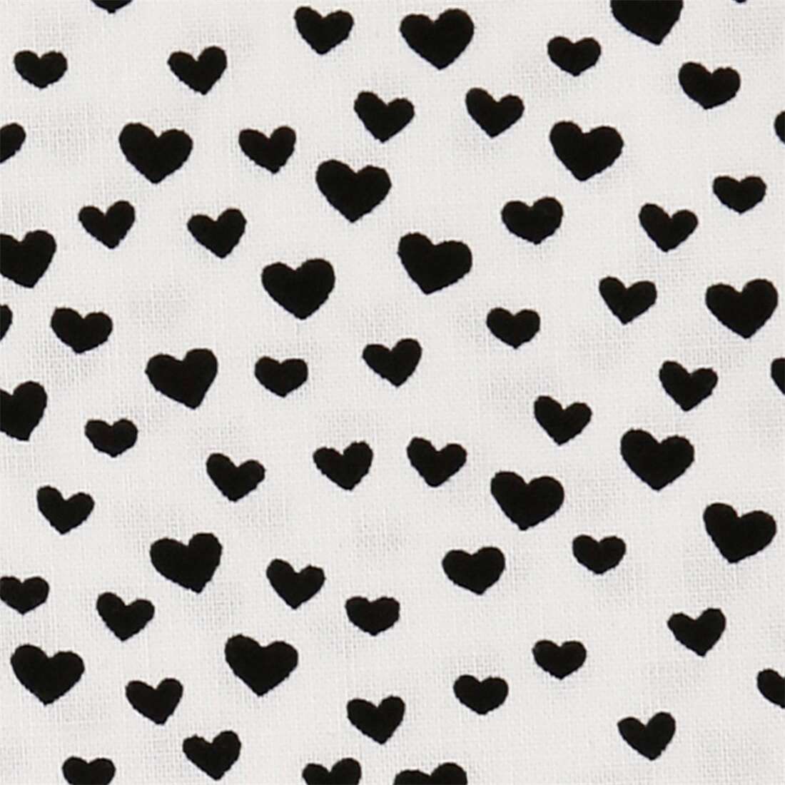 Timeless Treasures fabric white packed mini black hearts - modeS4u