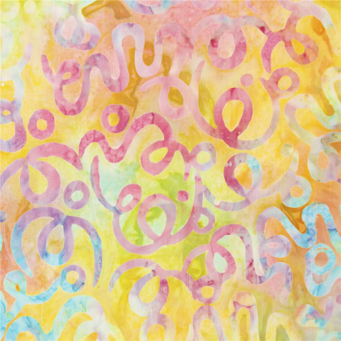 Timeless Treasures multicolour tie-dye fabric with squiggly light ...