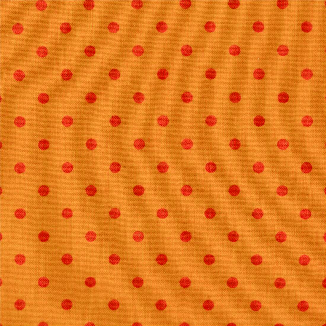 orange polka dot cotton fabric