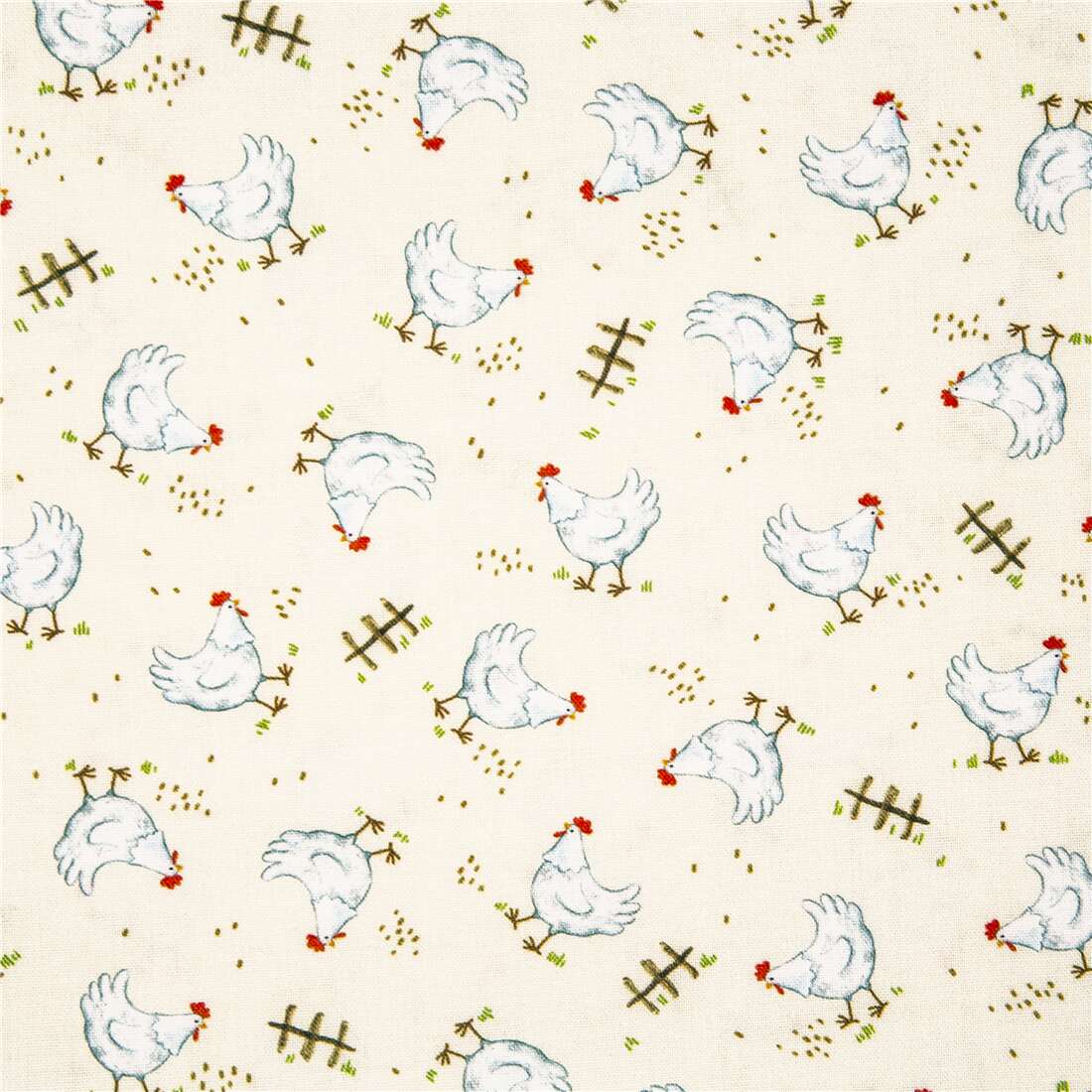 Cute Animals - Cream - Cotton Fabric