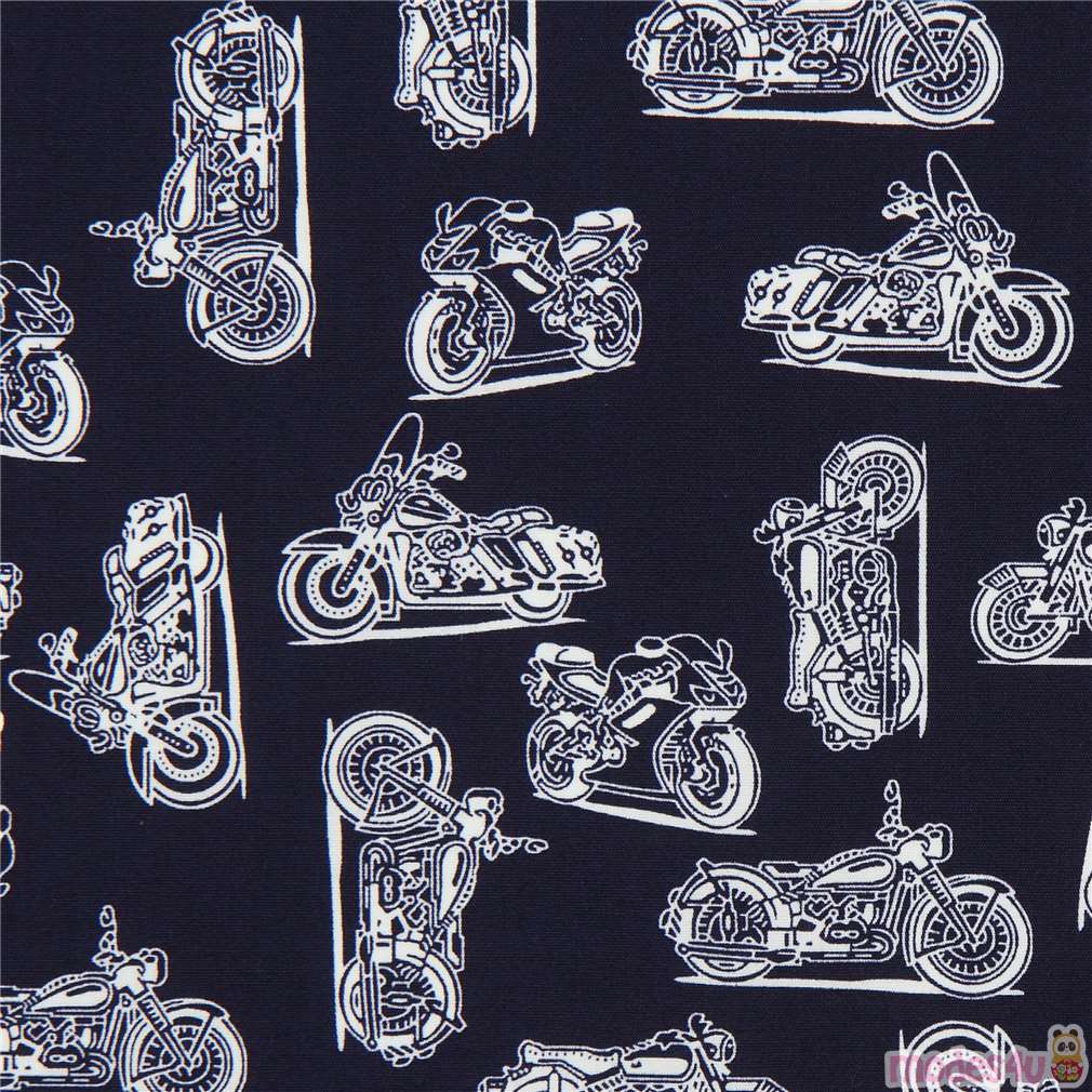 Trans Pacific Textiles Navy Blue Motorcycle Fabric Modes4u