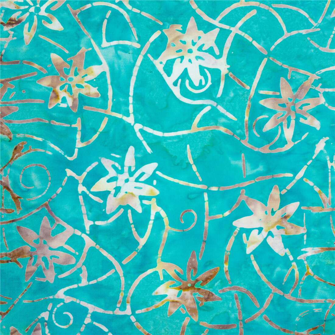 Usa Cotton Fabric Timeless Treasures Tiedye Effect Bright Aqua Blue With Florals Fabric By 9400