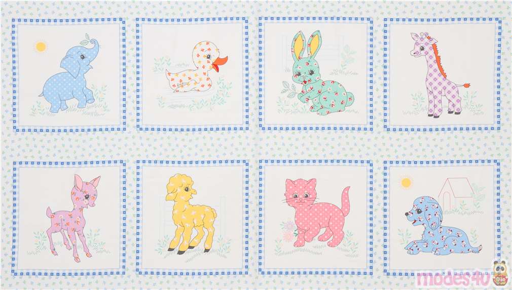 QT Fabrics  Cute & Cuddly Fabric Panel 29000-Z Children Baby