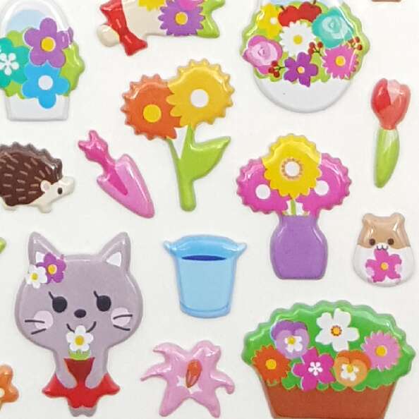Big 3d Colorful Flower Shop Stickers With Animals Modes4u
